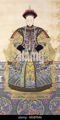 . Il funzionario ritratto imperiale della Dinastia Qing's imperatrice . Dinastia Qing. Pittore imperiale 187 Imperatrice XiaoMu Foto Stock