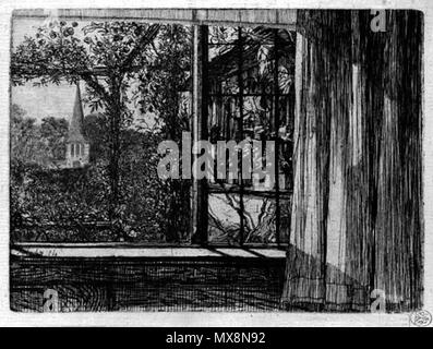 . Un Cottage Window . 1860. Francis Seymour Haden 216 Francis Seymour Haden - Una finestra Cottage 1860 Foto Stock