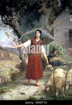 . La pittura di Jules Lenepveu di Giovanna d'Arco con la sua voce intitolata: "Jeanne d'Arc, pastorella' . Xix secolo. Jules Lenepveu 329 Jules Lenepveu joan arc Foto Stock