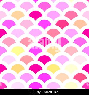 Giapponese tradizionale modello senza giunture. Rosa morbido colorato squama di pesce. Mermaid scale. Vettore di stock Illustrazione Vettoriale