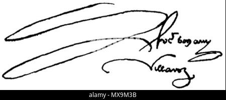 . Français : Histoire du donjon de Loches, pagina 180, firma d'Honorat de Savoie-Villars . 1 settembre 2013, 13:18:38. Edmond Gautier 280 Histoire-mastio-loches-p180 Foto Stock