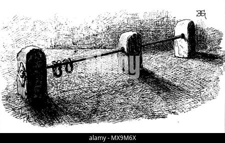 . Français : Histoire du donjon de Loches, par Edmond Gautier Planche 7, la barre de fer . 22 Luglio 2013 21:31:30. Edmond Gautier 281 Histoire-mastio-loches-planche6 Foto Stock