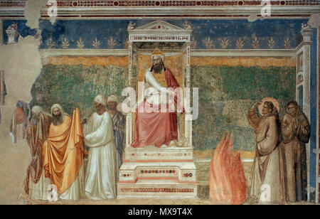 245 Giotto Cappella Bardi, la prova del fuoco 1328 450x280 copia Foto Stock