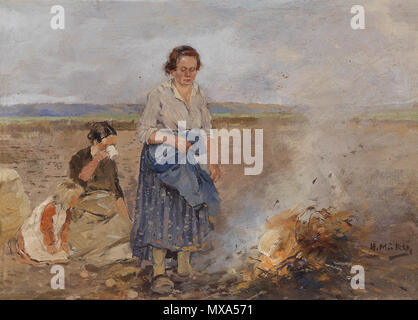 287 Hugo Mühlig Kartoffelernte Feuer Foto Stock