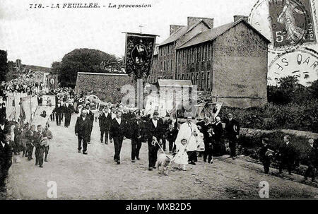 354 La Feuillée, pardon de la Saint-Jean Foto Stock