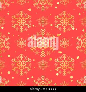 Rosso e oro senza giunture di natale EPS modello 10 Illustrazione Vettoriale