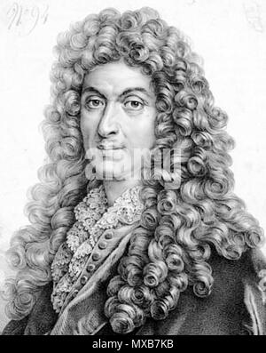 . Inglese: italiano/compositore francese Jean-Baptiste Lully (1632-1687). Nota: litografia stampato da Imprimerie lithographique de Chabert (Parigi) e/o creati o compilato da Jean Claude Chabert (1794-18??). Non registrate. [Imprimerie lithographique de] Chabert 313 Jean-Baptiste Lully par Chabert Foto Stock