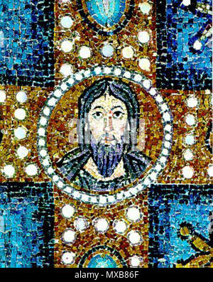 . Inglese: Gesù Cristo. Dettaglio a partire dal VI secolo mosaico bizantino nell'abside della basilica di Sant'Apollinare in Classe (Ravenna) Italiano: Gesù. Dettaglio del mosaico bizantino nel catino absidale di Sant'Apollinare in Classe a Ravenna (secolo VI). Русский: Иисус христос (мозаика средокрестия) . 6 secolo. anonimus 315 Gesù Cristo in Sant Apollinare in Classe Foto Stock