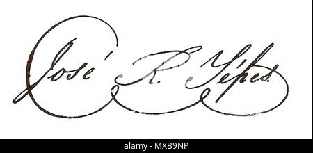 . Español: Firma de Jose Ramon Yepes . 1983. 324 sconosciuto Jose Ramon Yepes firma 2012 000 Foto Stock