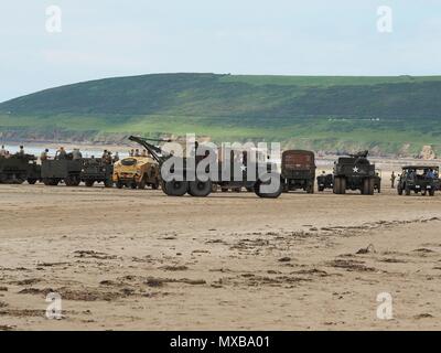 Devon D-giorno settantacinquesimo anniversario Saunton Beach, North Devon, Regno Unito Foto Stock