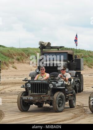 Devon D-giorno settantacinquesimo anniversario Saunton Beach, North Devon, Regno Unito Foto Stock