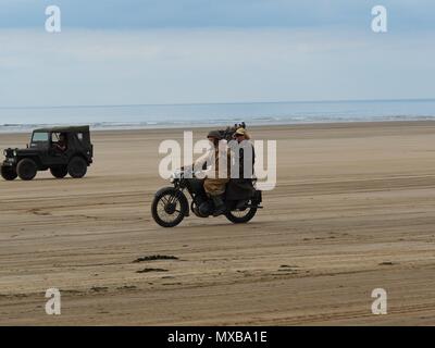 Devon D-giorno settantacinquesimo anniversario Saunton Beach, North Devon, Regno Unito Foto Stock