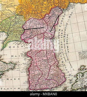 . Inglese: territorio della Dinastia Joseon compresi Gando. Quando in Corea era Joseon alla sua estremità d'Anville, J. B. Joseon 325 alla sua estremità Foto Stock