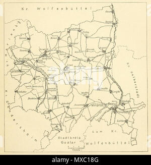 . Deutsch: Der Landkreis Goslar nach der Ausgliederung der Stadt Goslar (1922) und vor der Ausgliederung der Gutsbezirke Grauhof und Riechenberg (1928) . circa 1925. Sconosciuto 358 Landkreis Goslar 1922-1928 Foto Stock