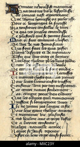 . Français : Pagina du Champion des dames de Martin Le Franc . 1442. Martin Le Franc 362 Le Champion des dames, 1440 Foto Stock