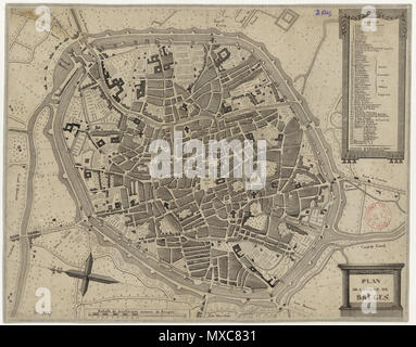 . Inglese: Mappa di Bruges, inizia il XIX secolo.jpg . 14 Gennaio 2013 18:32:28. ?, Inizia il XIX secolo 392 Mappa di Bruges, inizia il XIX secolo Foto Stock