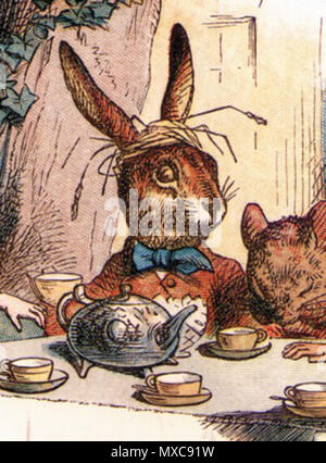. Inglese: Il marzo Lepre. Illustrazione di John Tenniel. . Sir John Tenniel (28 febbraio 1820 - 25 febbraio 1914) 395 marzo-lepre Foto Stock
