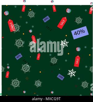 Natale vendita poster con vendita tag Addobbi Natale EPS 10 Illustrazione Vettoriale