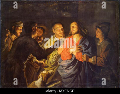 . L arresto di Cristo . dal 1649. Matthias Stom (fl. 1615-1649) nomi alternativi Matheo Schem, Matthias Stohom, Matteo Stom, Matteo Stoma, Mattheus Stomer Matthias Stomer, Mattia Stomer Matthias Stomma, Matteo Tomar, Matteo Fiamengo, descrizione pittore olandese e disegnatore Data di nascita e morte circa 1600 dopo 1649 Luogo di nascita e morte Amesfoort Sicilia (?) periodo di lavoro dal 1615 fino al 1649 sede di lavoro Roma (1615), Messina (1630), Roma (1630-1632), Napoli (circa 1631-1640), Caccamo (Sicilia) (1641-1649) Autorità di controllo : Q949627 VIAF: 95771717 ULAN: 500014795 LCCN: nr890 Foto Stock