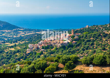 Villaggio di Sant'Antonino in Corsica Francia Foto Stock