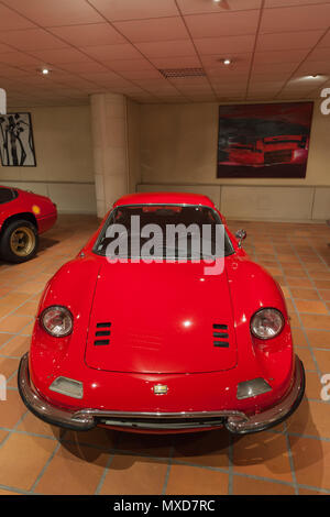 Monaco Top Cars Collection automobile museum, Ferrari 246 GT Dino 1973, mostra di HSH del Principe di Monaco auto Vintage Collection Foto Stock