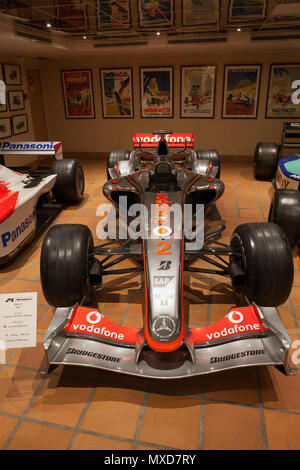 McLaren MP4 22 2007 Vodafone McLaren Mercedes Team auto di Formula Uno, Monaco Top Cars Collection automobile museum, mostra di HSH il principe di Mona Foto Stock