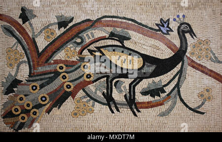 Peacock mosaico Marocco Foto Stock