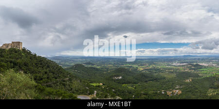 Mallorca, XXL extra large panorama natura paesaggio da Sant Salvador mountain Foto Stock