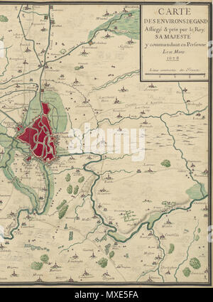 . Inglese: Omgeving Gent, 11 maart 1678 . Il 7 marzo 2012. ?, Raccolta de Louis XIV 456 Omgeving Gent, 11 maart 1678, dettaglio (2) Foto Stock