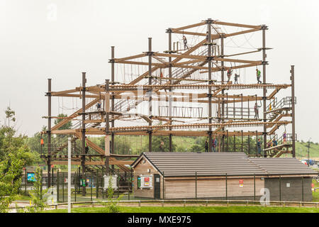 La Air Trail Adventure Course a Stockton on Tees,l'Inghilterra,UK Foto Stock