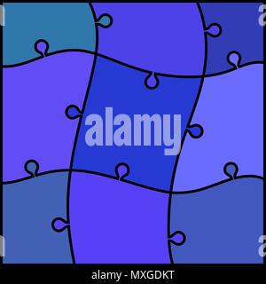 Abstract puzzle colorato - sfondo blu e viola Illustrazione Vettoriale