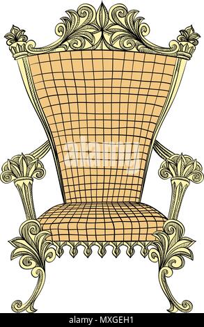 Vector golden Royal trono Illustrazione Vettoriale