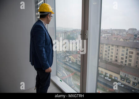 4 giugno 2018 - Torino, Italy-June 4, 2018: Regione grattacielo premere visita al cantiere di credito: Stefano Guidi/ZUMA filo/Alamy Live News Foto Stock