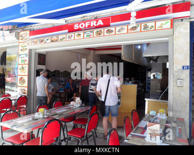 Sofra ristorante turco nel Grand Bazaar, Marmaris, Provincia di Mugla, Turchia Foto Stock