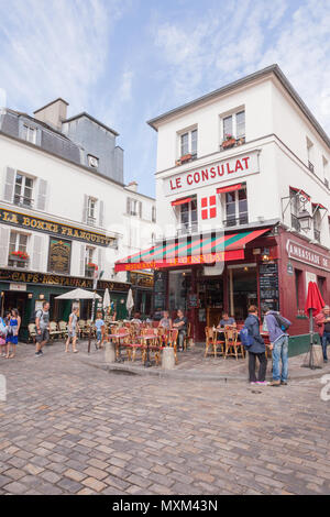 Le consolato ristorante, 18 rue Norvins | Montmartre, 75018 Paris, l'Europa. Foto Stock