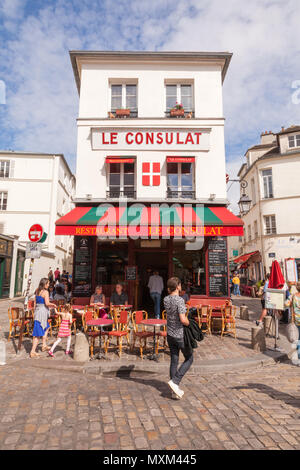 Le consolato ristorante, 18 rue Norvins | Montmartre, 75018 Paris, l'Europa. Foto Stock