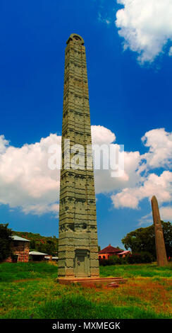 Lapidi aka Axum stele a Tigray, l'Etiopia settentrionale Foto Stock