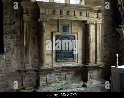 Thomas Wylmer monumento (d.1580), Santa Maria Vergine Chiesa, Staverton, Northamptonshire, England, Regno Unito Foto Stock