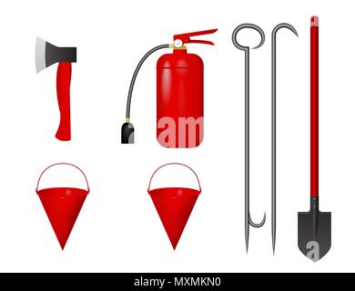 Un set di strumenti di fuoco Illustrazione Vettoriale
