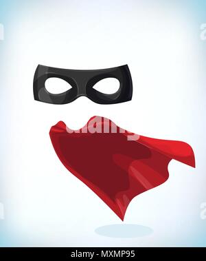 Maschera di Zorro. Costume Masquerade copricapo. Il carnevale o maschera di Halloween. Fumetto illustrazione vettoriale Illustrazione Vettoriale