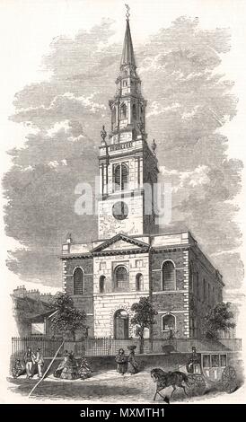 Esterno del St James chiesa Clerkenwell. London 1858. Il Illustrated London News Foto Stock