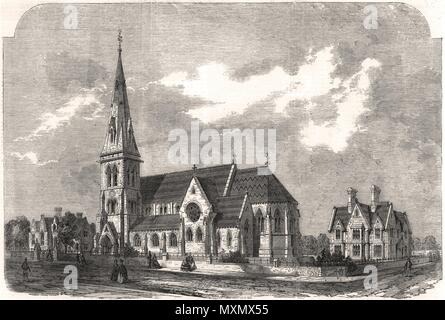 Sant'Anna, parsonage & scuole, Hanger Lane, Stamford Hill. London 1861. Il Illustrated London News Foto Stock