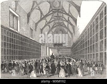 Eton Montem il capitano della colazione, nel Collegio Hall. Berkshire 1844. Il Illustrated London News Foto Stock