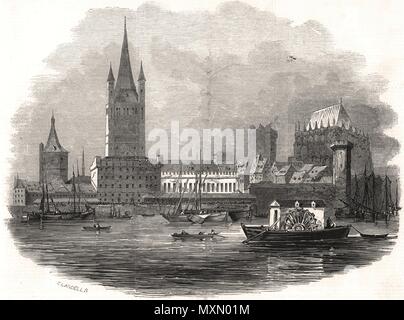La città di Colonia, da Deutz. Germania 1845. Il Illustrated London News Foto Stock