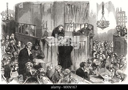 Il Rugeley caso di avvelenamento. William Palmer in prova, centrale Tribunale penale 1856. Il Illustrated London News Foto Stock