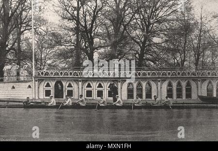 La Oxford e Cambridge boat race Oxford equipaggio a casa. Oxfordshire 1893. Il Illustrated London News Foto Stock