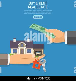 Comprare o affittare immobili Illustrazione Vettoriale