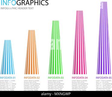Infographics astratto modello. Business per la visualizzazione di dati. Illustrazione Vettoriale