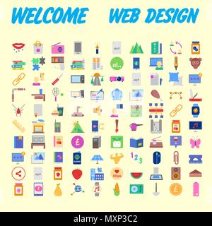 Set di 100 universale moderna linea sottile di icone per web e mobile. Illustrazione Vettoriale Illustrazione Vettoriale