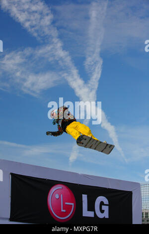 Relentless Freeze Festival 2010, Snowboard, Sci e musica a Battersea Power Station, 30 Ottobre 2010 Foto Stock